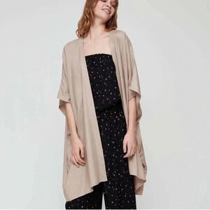 Sunday Best Aritzia taupe tan Aitken short sleeve blouse cardigan XXS-XS